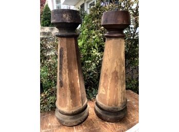 Antique Solid Wood Piano Legs Set Of 2