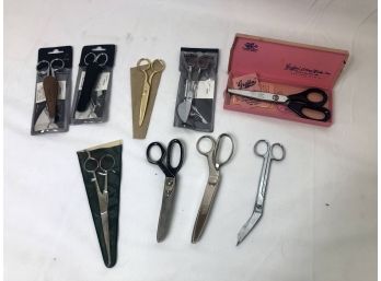 Vintage Selection Of Crafting / Sewing Scissors, Gingher And Others - 9 Pieces