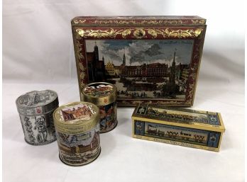 Lebkuchen Cookie Tin Collection, 5 Pieces
