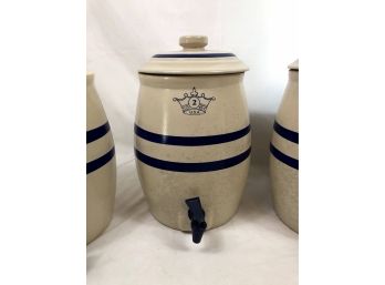 Vintage 1940s 2 Gallon Stoneware Water Cooler / Keg With Lid By Robinson Ransbottom (Lot A)