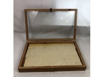 Vintage Custom Glass Top Display Case With Insert