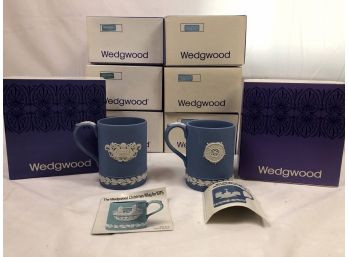 Vintage Wedgwood Jasperware Commemorative Christmas Mugs, 8 Pieces