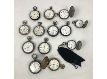 Collection Of Antique / Vintage Pocket Watches Elgin, Watham And More - 13 Pieces