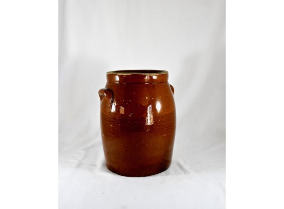 Vintage Orange-Brown Stoneware Crock