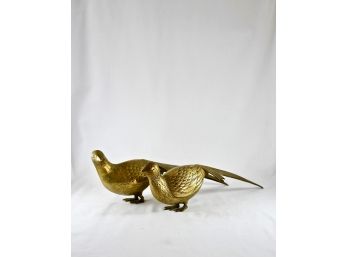 Brass Pheasant Sculptures