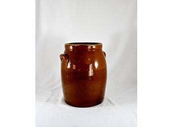 Vintage Orange-Brown Stoneware Crock