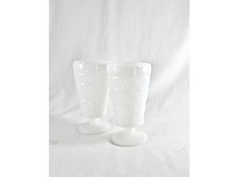 Pair Of Milk Glass Goblets