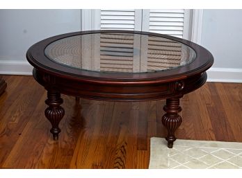 Large Glass Top Ethan Allen Coffee Table