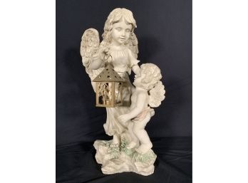 Large 19 Statue Of Angels With Candle Lantern