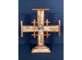 Vintage Wooden Bless Out Home Cross