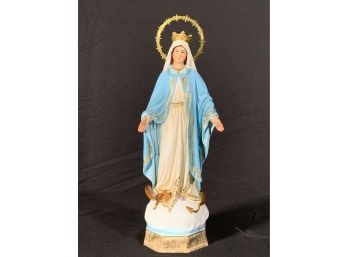 Vintage Mary Statue Made In Spain