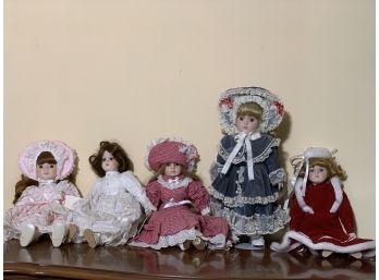 Lot Of 5 Porcelain Dolls