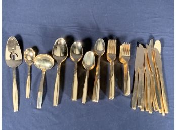 Lot Of Americana 24k Electroplate Gold Plated Flatware