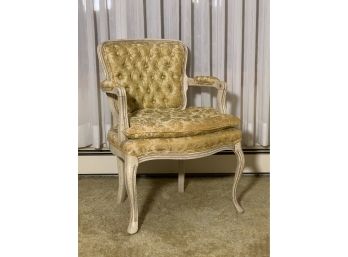Vintage Gold Toned Tufted Chair
