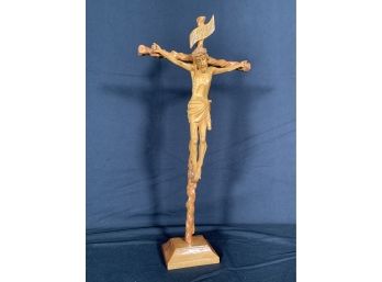 Vintage 19 Carved Wood Crucifix