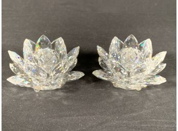 Vintage Pair Of Swarovski Silver Crystal