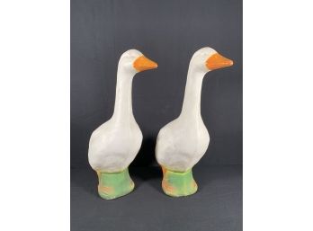 Vintage Large 24 Blow Mold Garden Geese