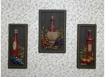 Vintage Three Piece Kitchen Kitsch Wall Art