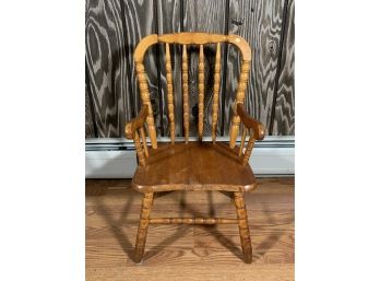 Vintage Solid Oak Childrens Chair