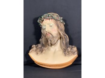 Vintage Ecce Homo Jesus Bust By Roman Art Co Robia Ware