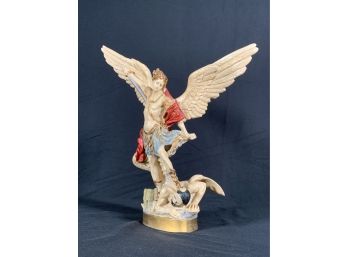 Vintage Resin Statue Of St Michael