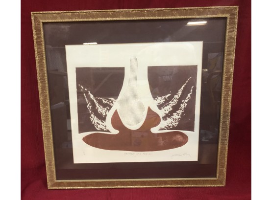 Professionally Framed And Matted Abstract Of A Pear By Jonathan _________?