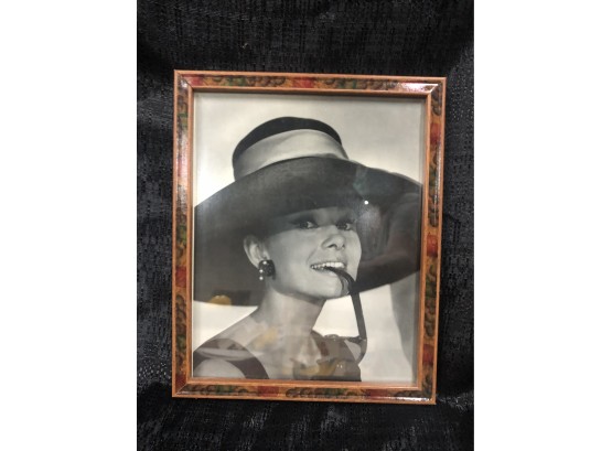 Audrey Hepburn Post Card In A Picture Frame