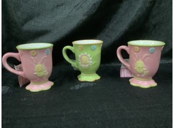 Vintage (new) Set Of Three Debbie Mumm Coffee/tea Mugs