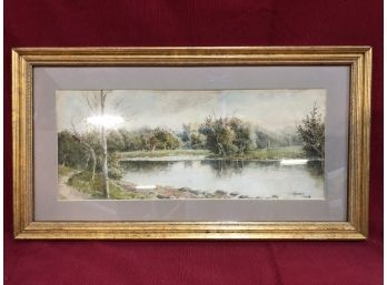 Beautiful Professionally Framed And Matted Artwork By J. Bird 1908. Nature Piece