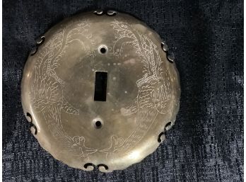Vintage Copper Wall Plate Asian Theme