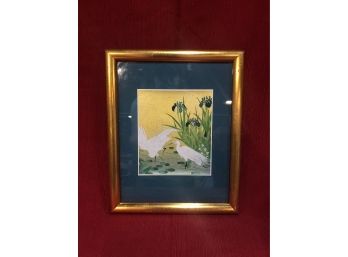 Framed And Matted Picture Of White Birds