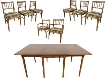Vintage Mid Century Gate Leg Dining Table And 8 Spindle Back Chairs