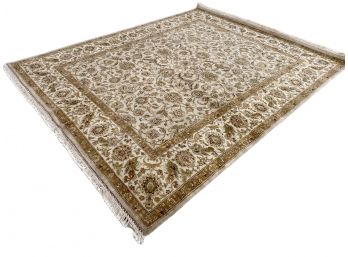 Stunning Handmade Wool Area Rug In Traditional Neutral Style - 10'6'x8'1'