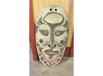 Large Carved Wood Sepik Style Papua New Guinea Wall Mask