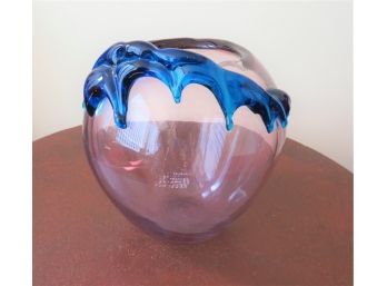 Robert Malone Hand Blown Glass Modernist Vase