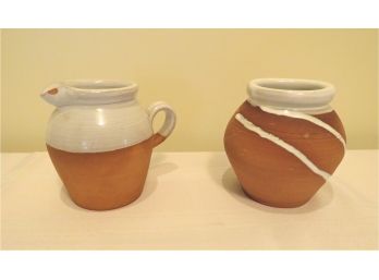 Stephen Pearce Pottery Terracotta Pottery Small Pitcher & Vase