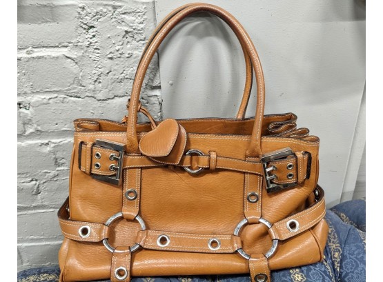 Luella Camel Colored Leather Designer Handbag