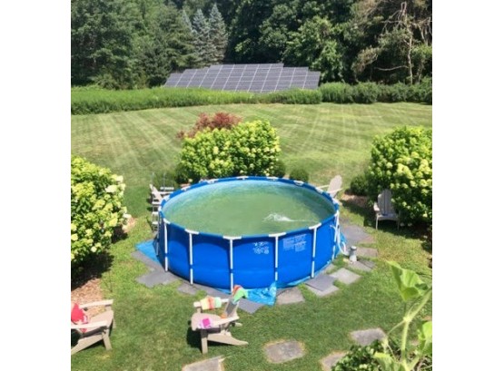 Intex 15 X 48 Pool  With Ladder,  Metal Frame And Pump (see Photo Inside Of The Pool Filled)