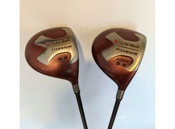 Two (2)Taylor Made Titanium Golf Clubs 8.5 And 9.5 Bubble Shaft Drivers