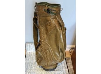 Genuine Leather, Classic Green Vintage Men's Golf Bag, Castle, Yonkers NY, Made In USA