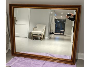 Very Large Dresser Mirror With Two Color Stains - This Is A Beautiful Cherry Wood Frame