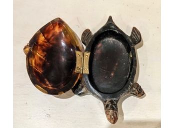 Fabulous Vintage Jewelry /Trinket Box Made With Real Tortoise Shell - Rare