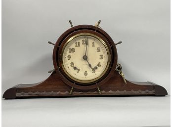 SETH THOMAS NAUTICAL THEMED 'OVER THE HILL' MANTLE CLOCK