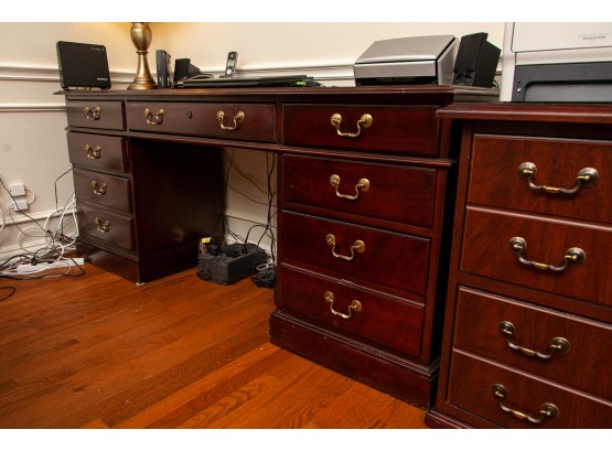 Classic Desk W/ Filing Cabinet