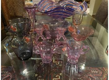 Purple Depressed Glass Set