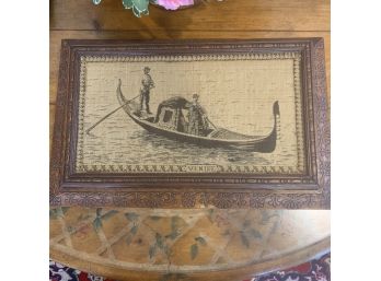Unique Antique Two Part Tapestry Venice  In A Beautiful Hand Carved Oak Frame