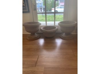 Lot Of 3 Large Outdoor Plastic Planters