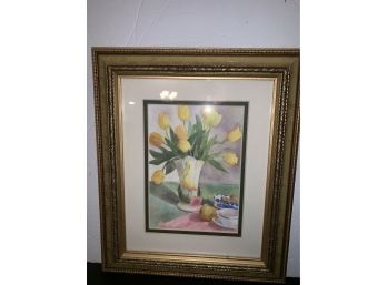 Amazing Still Life Watercolor Signed By The Artist