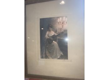Beautiful Framed Vintage Artwork Titled Melody Signed By Artist