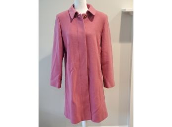Apostrophe Pink Lined Ladies Size 10 Wool Mid Length Coat
